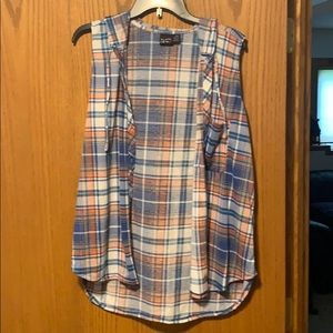Tank top plaid hoodie